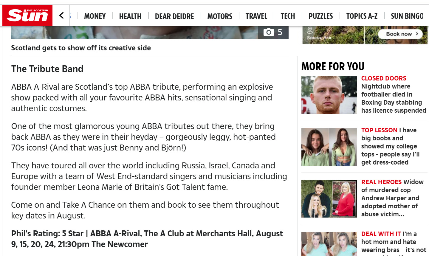 Media Abba Tribute Band Scotland